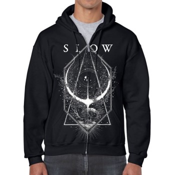 SLOW "Abyssal Doom" felpa nera con zip e cappuccio